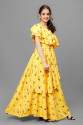 Buy Yellow Floral Printed Gown By Fashion Dream thumb 3