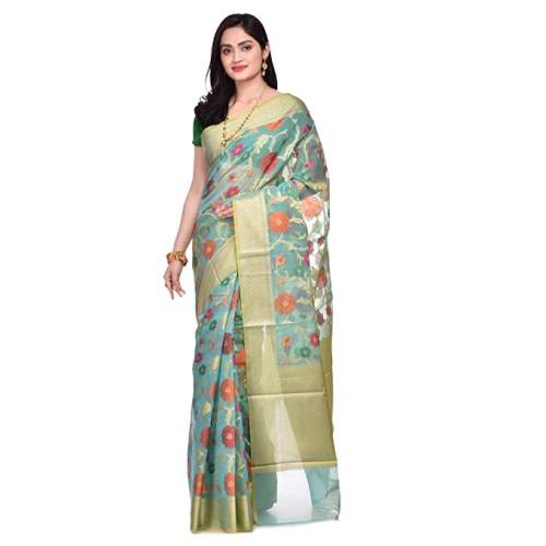 Buy Net Cotton Silk Saree By Naveera Brand by Naveera