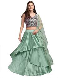 Buy Satin Lehenga Choli By Ethnic Yard