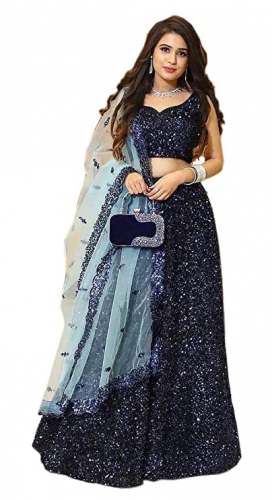 Buy Velvet Sequence Lehenga Choli By Ethnic Yard
