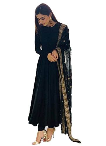 Get Black Georgette Suit By Ethnic Yard Brand by Ethnic Yard