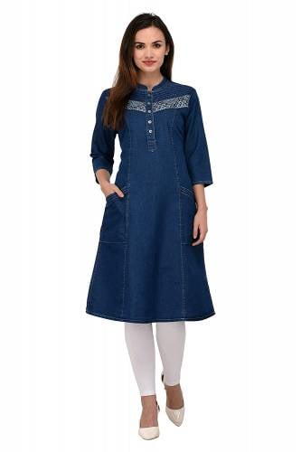 Ladies Denim Straight Kurtis  by Khushbu Garments