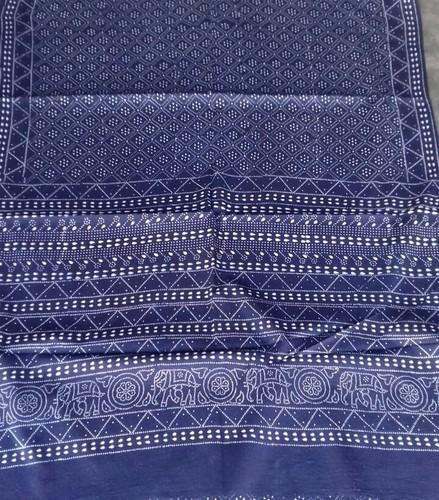 Block Printed Cotton Casual Saree