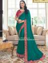 Exclusive Plain Saree With Heavy Lace work sari
