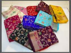 Banarasi Katan Georgette Meenakari Silk Saree With Tassels