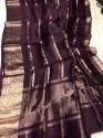 Banarasi Kora Organza strip Silk Saree thumb 2