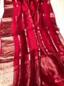 Banarasi Kora Organza strip Silk Saree thumb 5