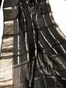 Banarasi Kora Organza strip Silk Saree thumb 9