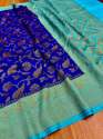 Banarasi Semi Dupiyan Soft Silk Saree with Resham Work thumb 4
