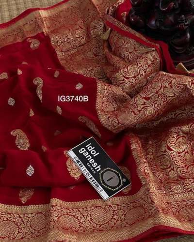 Banarasi Semi Georgette Dubble Zari Silk Saree