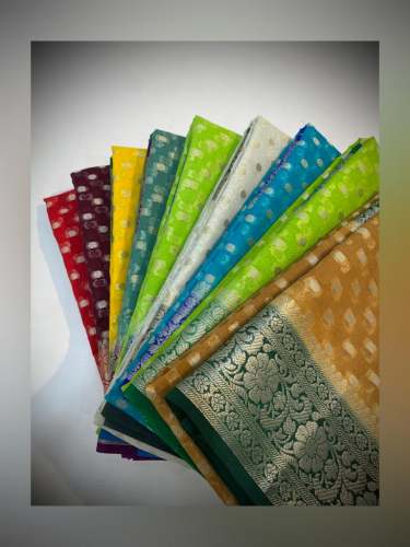 Banarasi Semi Georgette Soft Silk Dyeable Saree 