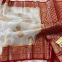 Banarasi semi Kora Organza Soft Silk Saree thumb 16
