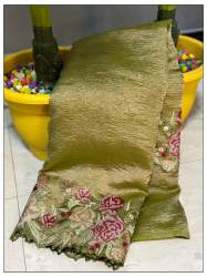 Beautiful Banarasi Crush Tissue soft silk saree