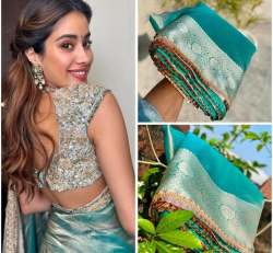 Beautiful  Jahanvi Kapoor Inspired Banarasi Tissue Silk Saree