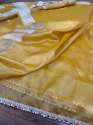 Exclusive Tissue Silver Booti Shiny Soft Silk Saree thumb 3