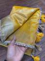 Exclusive Tissue Silver Booti Shiny Soft Silk Saree thumb 4