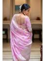 Exclusive Zari booti  Semi Georgette Very soft silk saree thumb 14