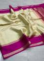 Fancy Zari lining Banarasi Warm Dyeable Soft Silk Saree thumb 11
