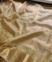 Golden Banarasi Handloom Pure Tissue Silk Plain Saree thumb 5