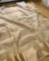 Golden Banarasi Handloom Pure Tissue Silk Plain Saree thumb 6