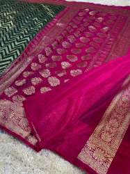 Handloom Banarasi Khaddi Katan Georgette Silk Saree