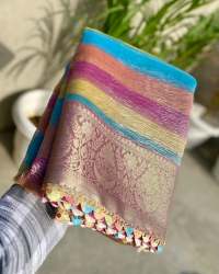 Latest Tissue Crushed Silk Saree