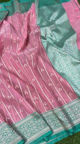 New Collection Banarasi Kora Organza Zari weaving Saree
