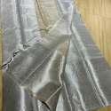 Plain Silver and Gold Tissue Soft Silk Saree thumb 2