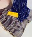 Semi Georgette silver & gold meena weaving saree thumb 10