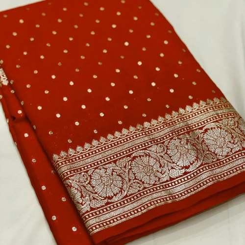Semi Katan khaddi Georgette Soft Silk Saree