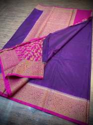 Traditional Katan Dye able Soft Silk Saree