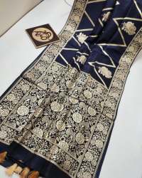 Zig Zag Kora Organza Dybel Silk Saree