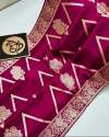 Zig Zag Kora Organza Dybel Silk Saree thumb 12