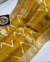 Zig Zag Kora Organza Dybel Silk Saree thumb 3