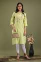 Sober Color Lurex Straight Kurti Collection 