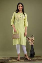 Sober Color Lurex Straight Kurti Collection 