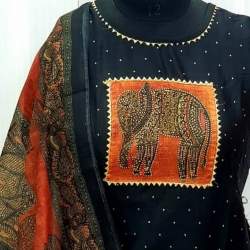 Cotton Dress Material with Embroidery Work