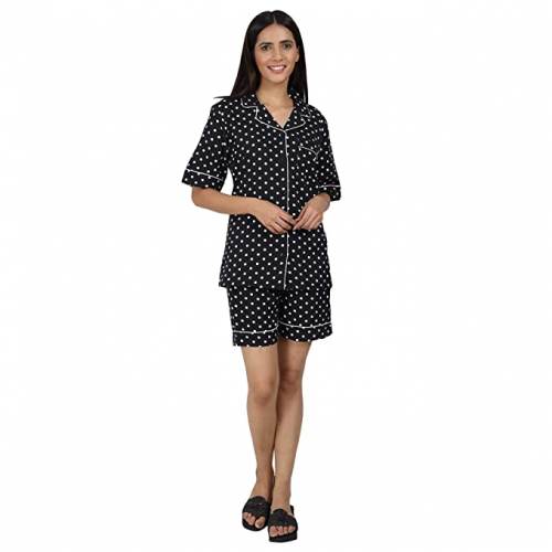 Buy Crepe Polka Dot Night Suit At Wholesale Price