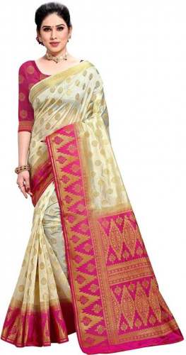 Buy Gujju lifestyle Banarasi Cotton Silk Saree