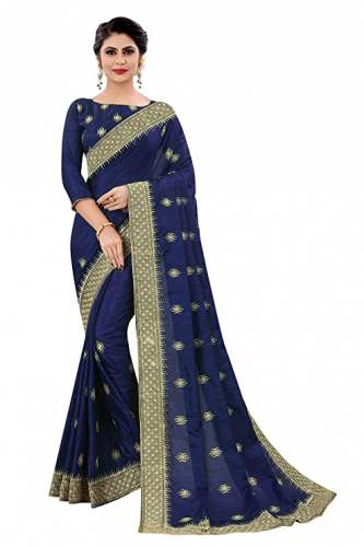 Get Ved Fashion Blue Saree At Wholesale Price