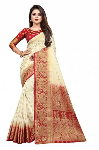 Buy Jacquard Cotton Silk Saree Bhojalram Creation by BHOJALRAM CREATION