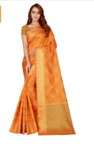 Kanjivaram Silk Saree with Blouse by Krishna Wholesaler