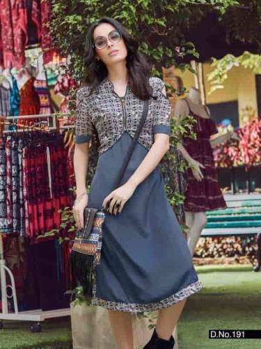 Designer Rayon Kurti With Koti