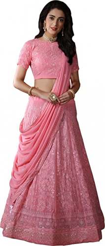 Buy Pink Lehenga By Divine Exim Brand by Divine Exim