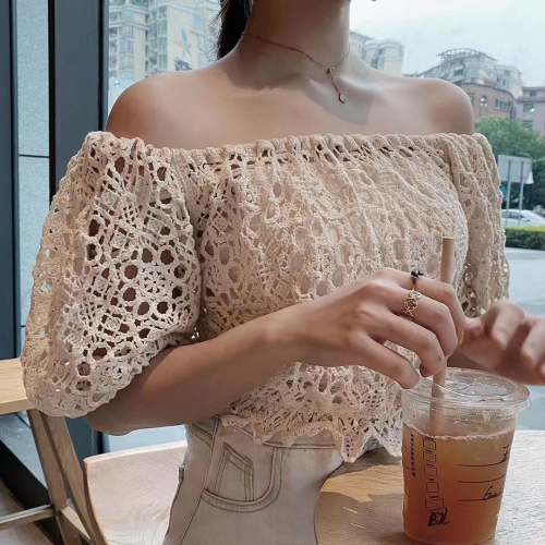 Off shoulder Crochet Western Top by Adayein