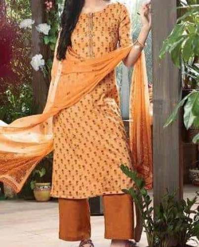 Running Wear Cotton Kurti Palazzo Suit  by Meena Bazaar