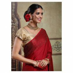 Stunning Red Party Wear Saree