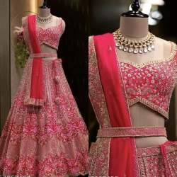 Designer Pink Embroidered Lehenga Choli