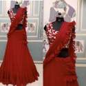 semi-stitched-red-ruffle-dupatta-lehenga-choli