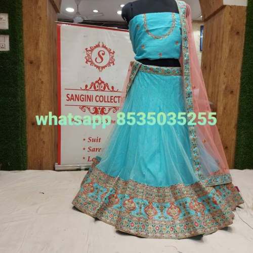 Sky Blue Party Wear Lehenga Choli 